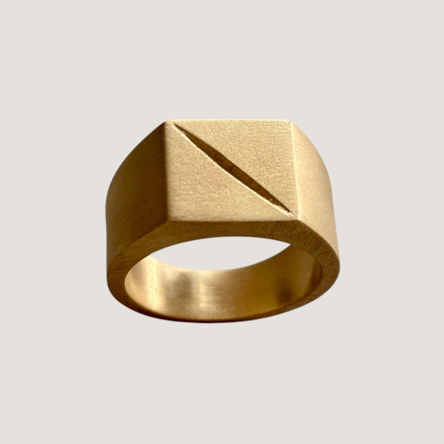 Scar Signet Ring | Men’s 14K Gold Matte Finish Band – MZNR Men